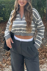 Suéter corto ajustado a rayas